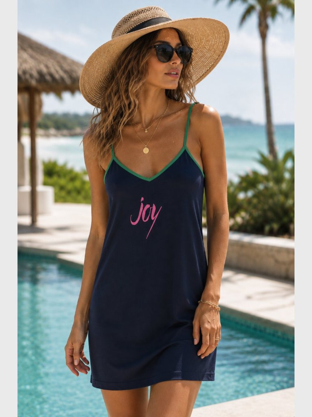 Weekenders Cover Up Dress M Navy Sporty Beach Pool Summer Slip